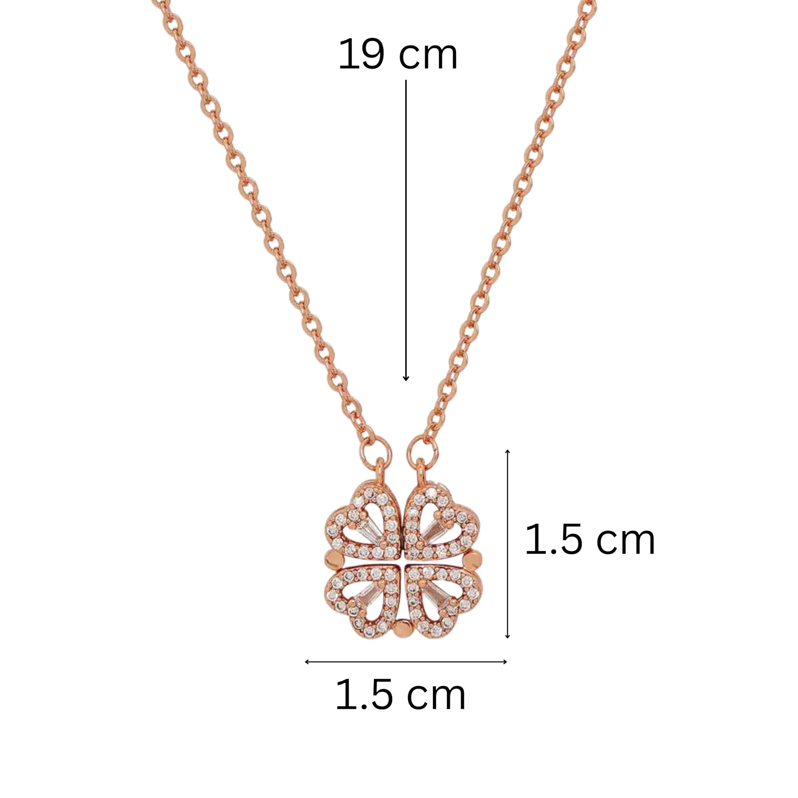 Women's Magnetic Heart Clover Pendant Necklace
