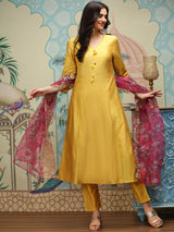 Women's Yellow Kurta Set with Duppatta