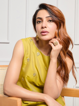 Women's Green Casual Regular Fit Kurta Set
