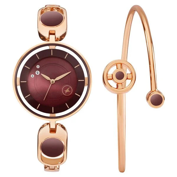 Women's Fashion Brown Round Dial Watch - 6237WM01F