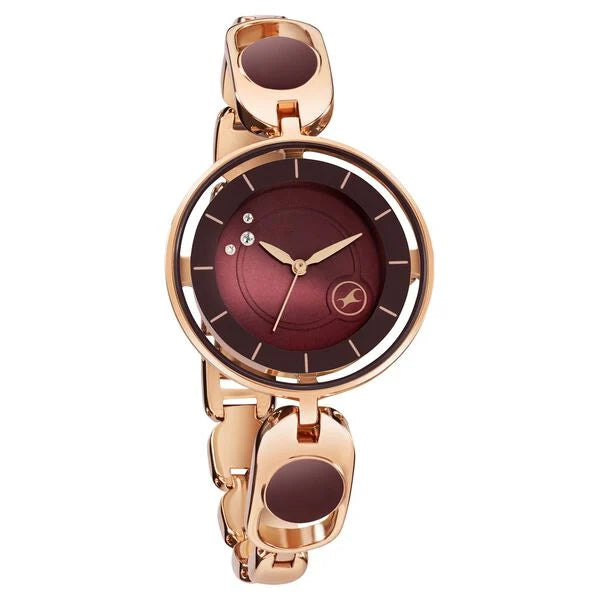 Women's Fashion Brown Round Dial Watch - 6237WM01F