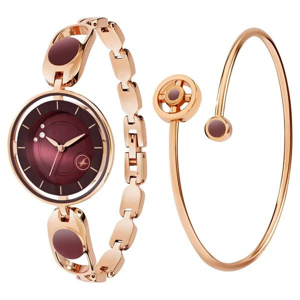 Women's Fashion Brown Round Dial Watch - 6237WM01F