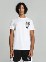 Mens White Sports Regular Half Sleeves Tshirt