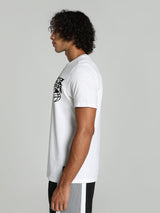 Mens White Sports Regular Half Sleeves Tshirt