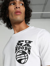 Mens White Sports Regular Half Sleeves Tshirt