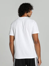 Mens White Sports Regular Half Sleeves Tshirt