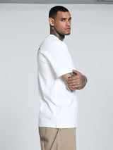 Mens White Casual Regular Half Sleeves Tshirt