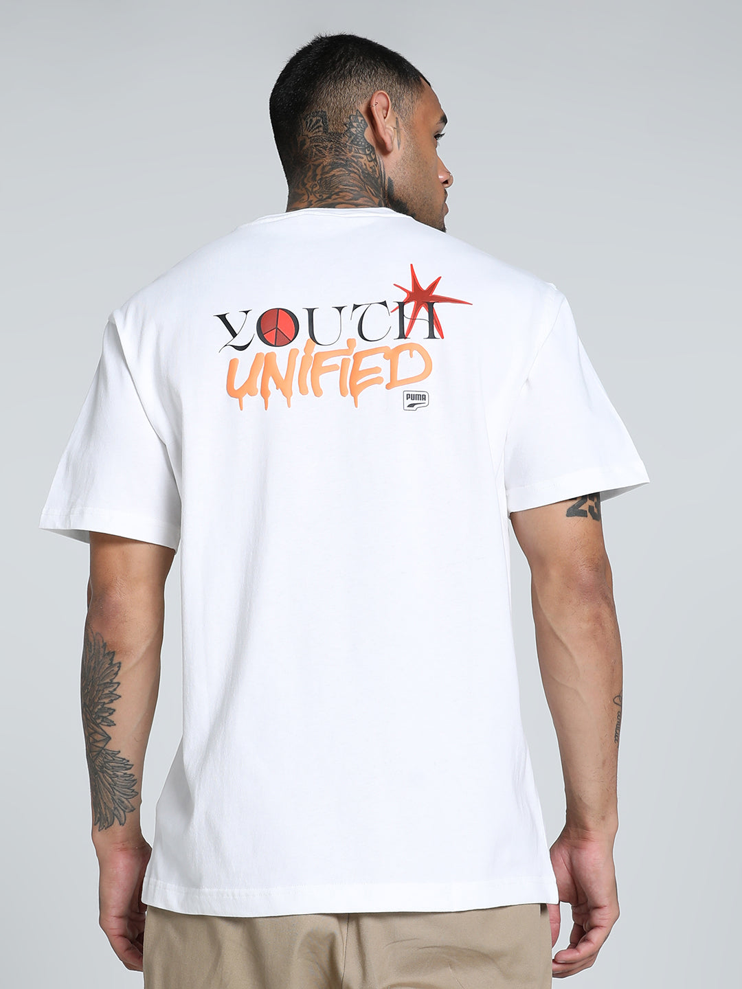 Mens White Casual Regular Half Sleeves Tshirt