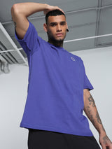 Mens Blue Sports Regular Half Sleeves Tshirt
