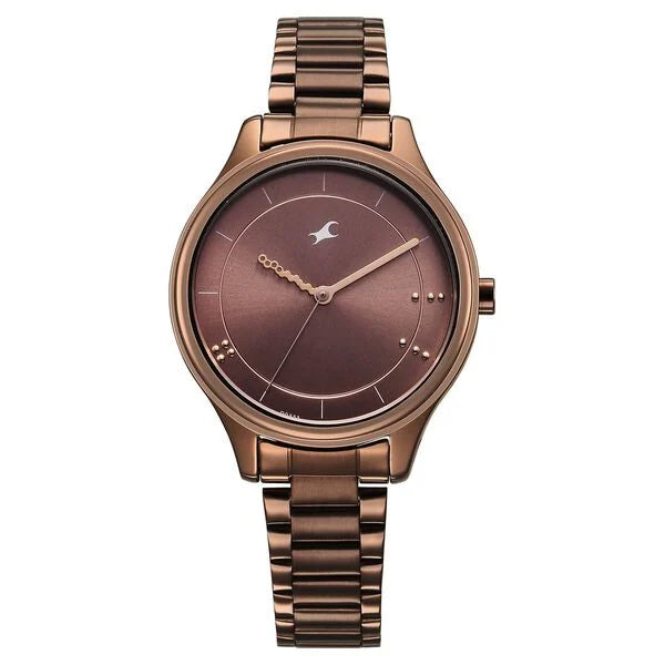 Women's Fashion Brown Round Dial Watch - 6296QM01