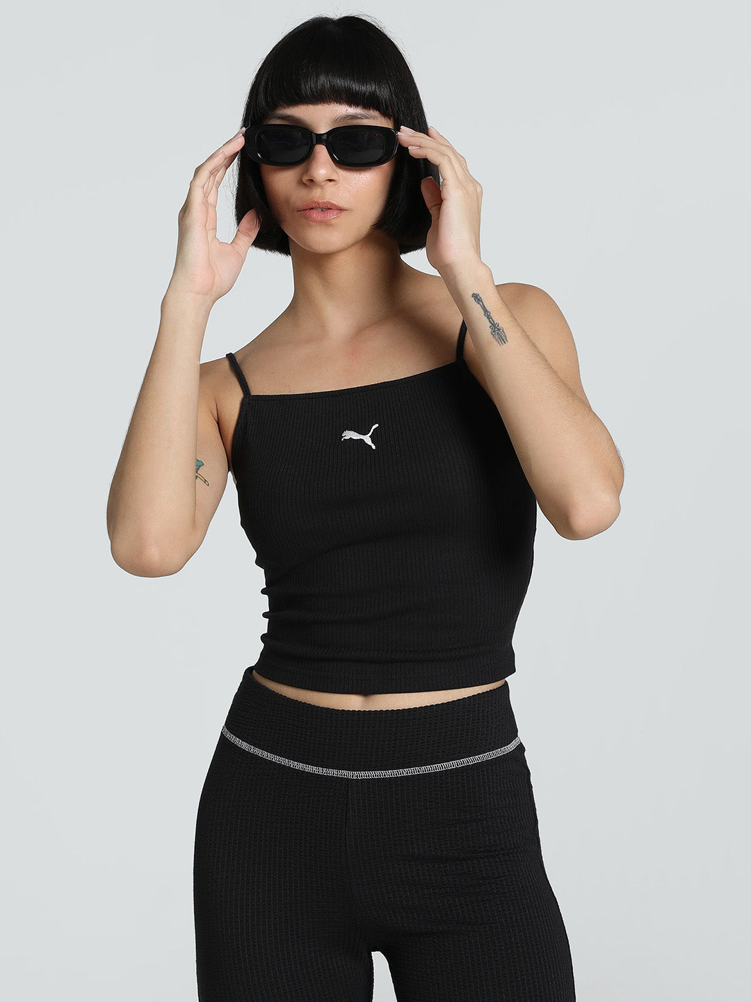 Womens Black Casual Solid Sleeveless Top