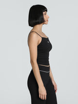 Womens Black Casual Solid Sleeveless Top