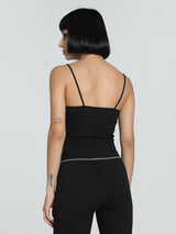 Womens Black Casual Solid Sleeveless Top