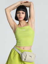 Womens Green Casual Solid Sleeveless Top