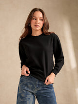 Women's Black Varsity Graphic Sweatshirt