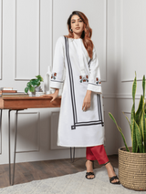 Women's White Casual Regular Fit Printed Kurta Set