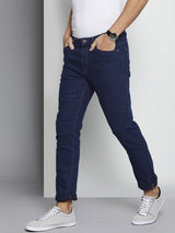 Men's Slim Fit Solid Mid Rise Stretchable Jeans