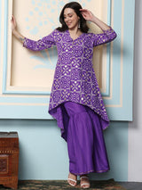 Women's Purple Regular Kurta Sets