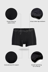 Men's Grey Regular Fit 4 Way Stretch 3D Logo Waistband Solid Tactel Trunk - Pack of 1