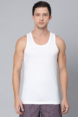 Men's White 100% Combed Cotton Cool It Vest Regular Fit, Moisture Activated, Super Soft - Pack of 1