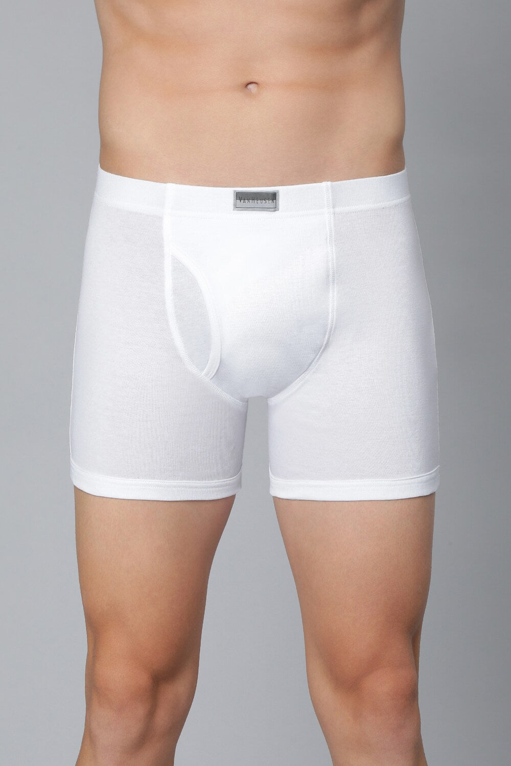 Men's White Solid Regular Fit Boxer Brief - Pack of 1