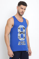 Men's Blue Sport Regular Fit Super Soft All Day Comfort Graphic Print Vest - Pack of 1