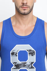Men's Blue Sport Regular Fit Super Soft All Day Comfort Graphic Print Vest - Pack of 1