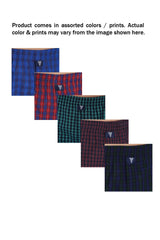 Men's Assorted Checkered Regular Fit Boxer Shorts - Pack of 2