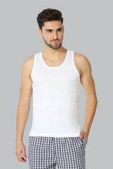 Men's White Anti Bacterial Regular Fit Vest Cotton Moisture Wicking, Soft Handfeel - Pack of 3