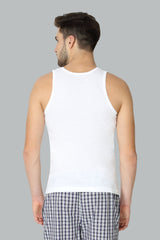 Men's White Anti Bacterial Regular Fit Vest Cotton Moisture Wicking, Soft Handfeel - Pack of 3