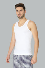 Men's White Anti Bacterial Regular Fit Vest Cotton Moisture Wicking, Soft Handfeel - Pack of 3