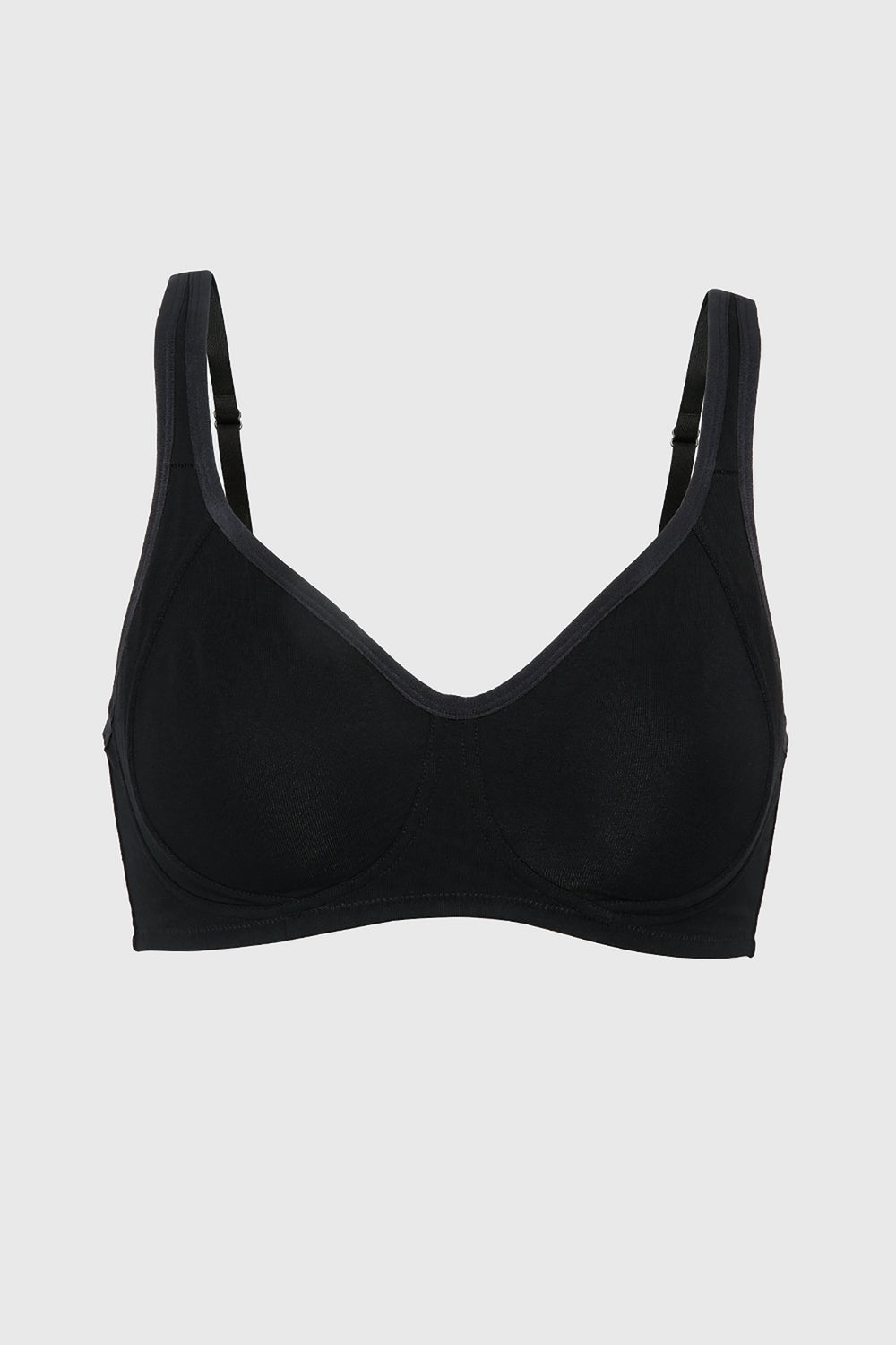 Women's Black Solid Hook Bra