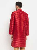 Men's Maroon Festive Ethnic Full Sleeves Kurta