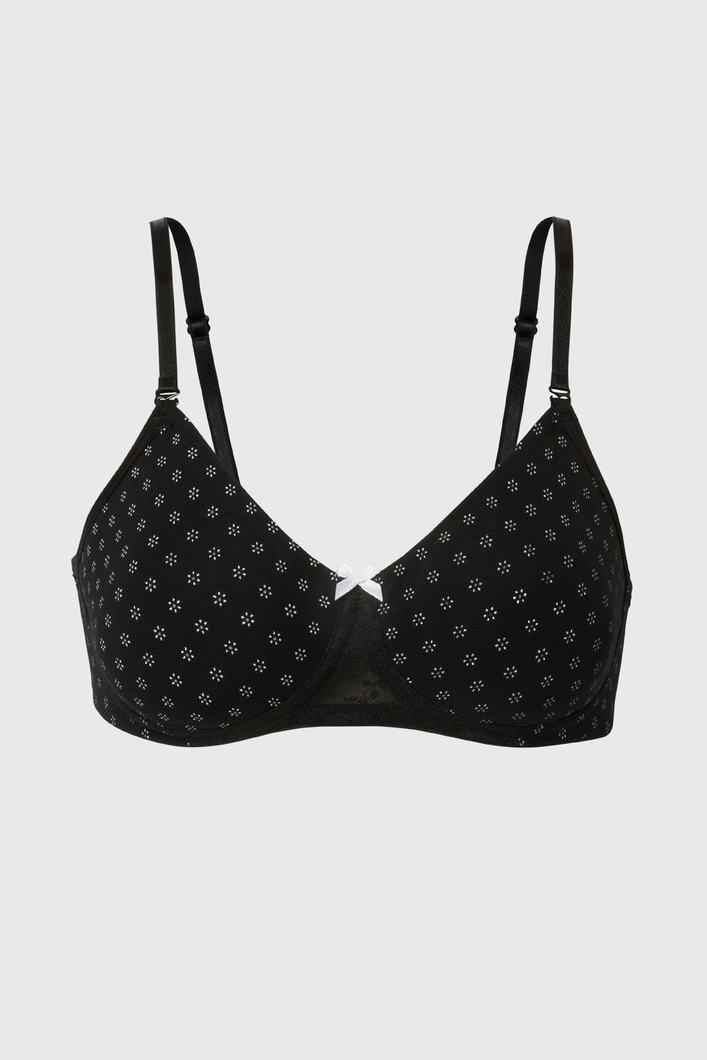 Women's Black Solid Hook Bra