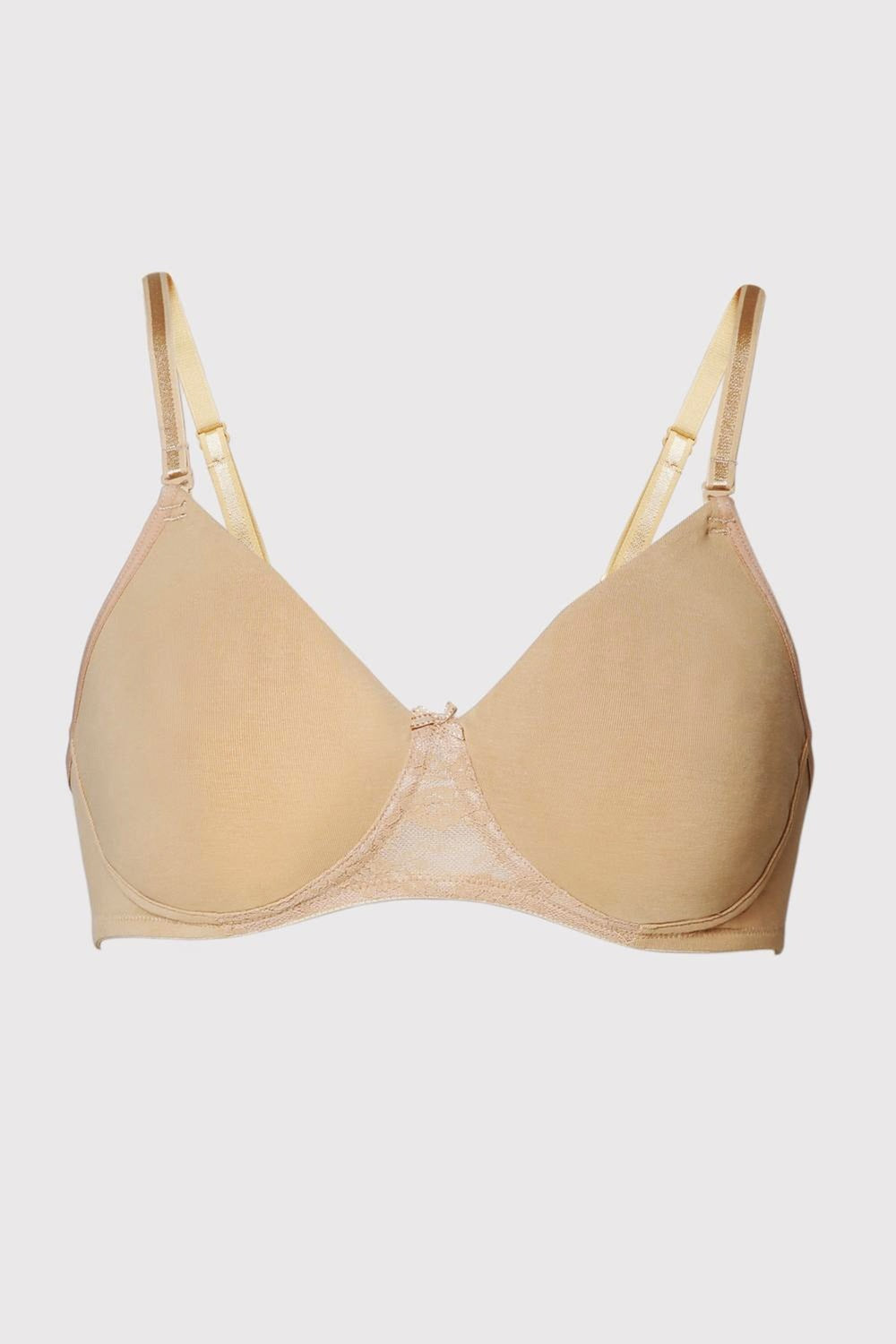 Women's Peach Solid Hook Bra