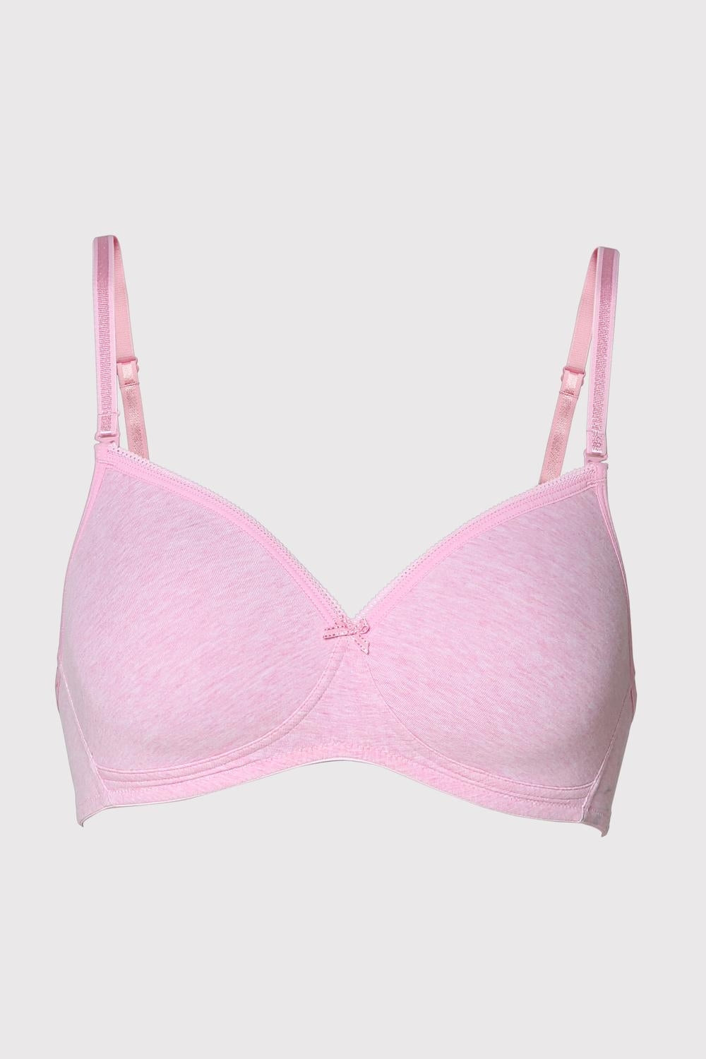 Women's Pink Solid Hook Bra