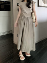 Women's Olive Casual Flared Skirt