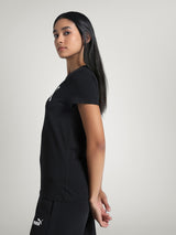 Womens Black Casual Regular Half Sleeves Tshirt