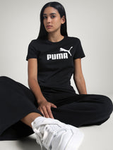Womens Black Casual Regular Half Sleeves Tshirt