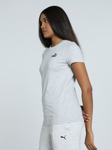 Womens Grey Casual Regular Half Sleeves Tshirt