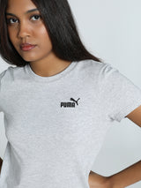 Womens Grey Casual Regular Half Sleeves Tshirt