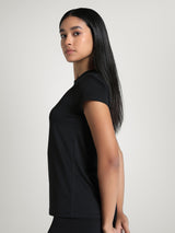 Womens Black Casual Regular Half Sleeves Tshirt
