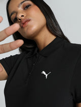 Womens Black Casual Regular Half Sleeves Tshirt