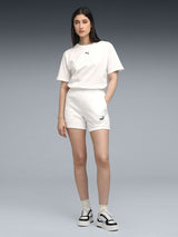 Womens White Casual Regular Solid Above Knee Short