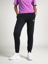 Womens Black Casual Regular Solid Track Pant