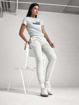 Womens Grey Casual Regular Solid Track Pant