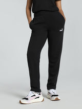 Women Black Casual Regular Solid Track Pant