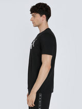 Mens Black Casual Regular Half Sleeves Tshirt