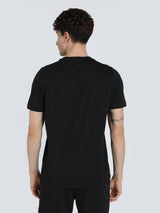 Mens Black Casual Regular Half Sleeves Tshirt