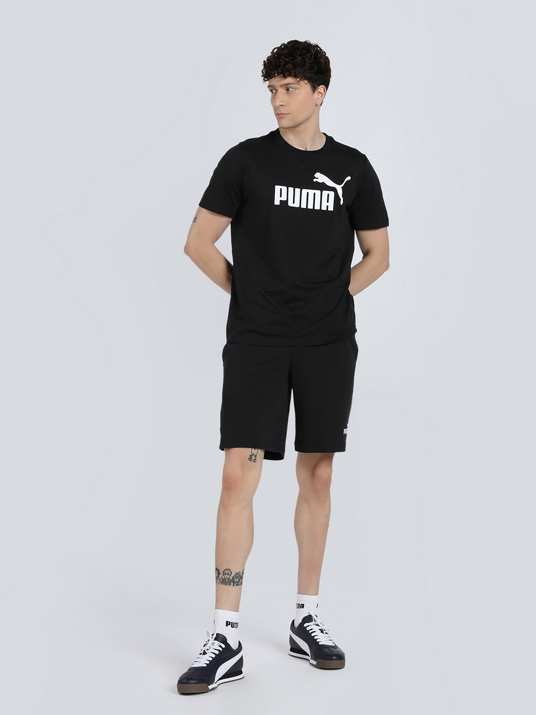 Mens Black Casual Regular Half Sleeves Tshirt